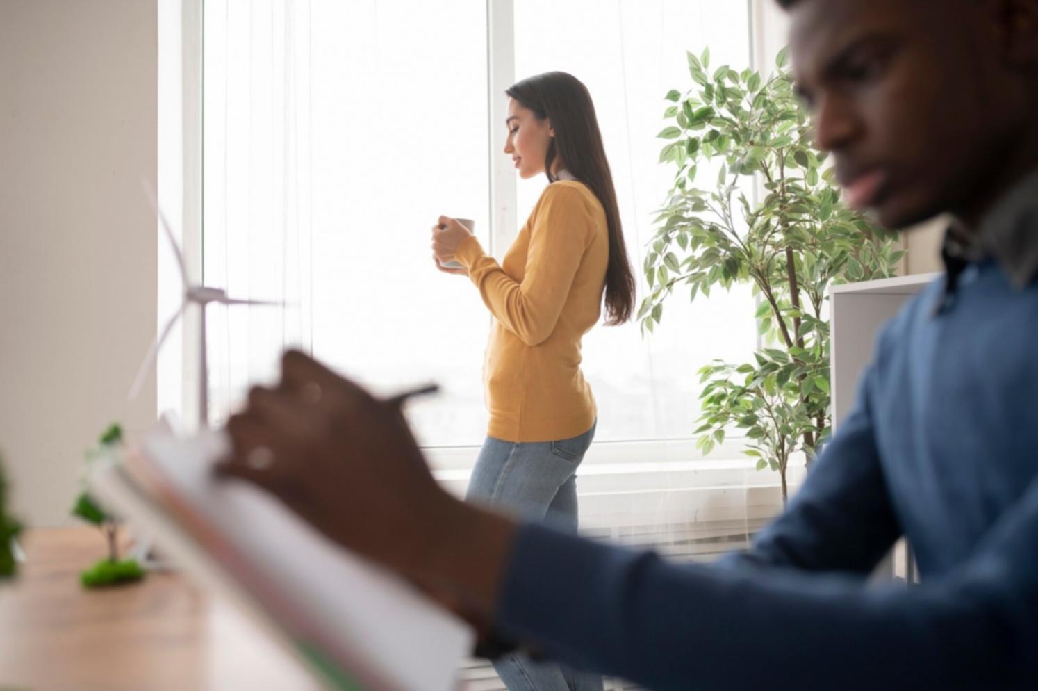Professional financial analysis workspace showing charts and research materials